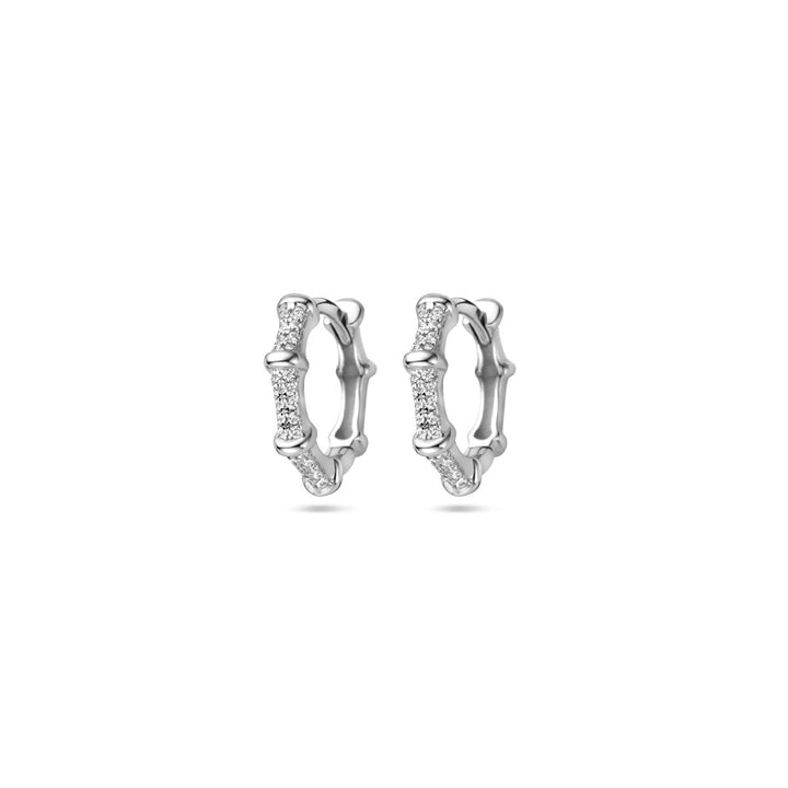 klapoorringen zirkonia 13 mm zilver gerhodineerd
