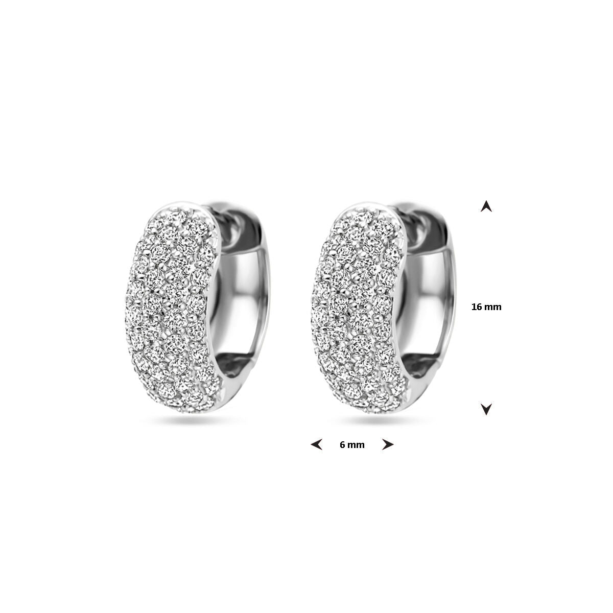 aros de circonita 16 mm plata rodiada
