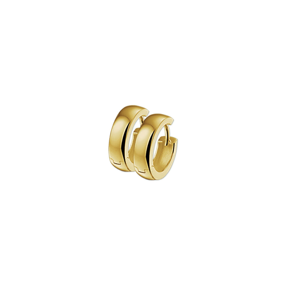 Pendientes de aro dorados con diseño de tubo abultado de 4.0 mm.
