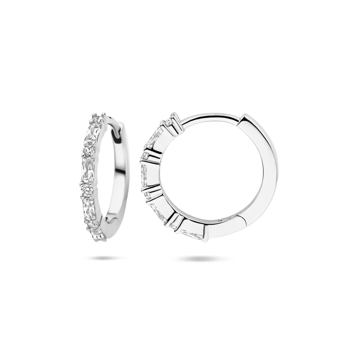 aros de circonita 15 mm plata rodiado