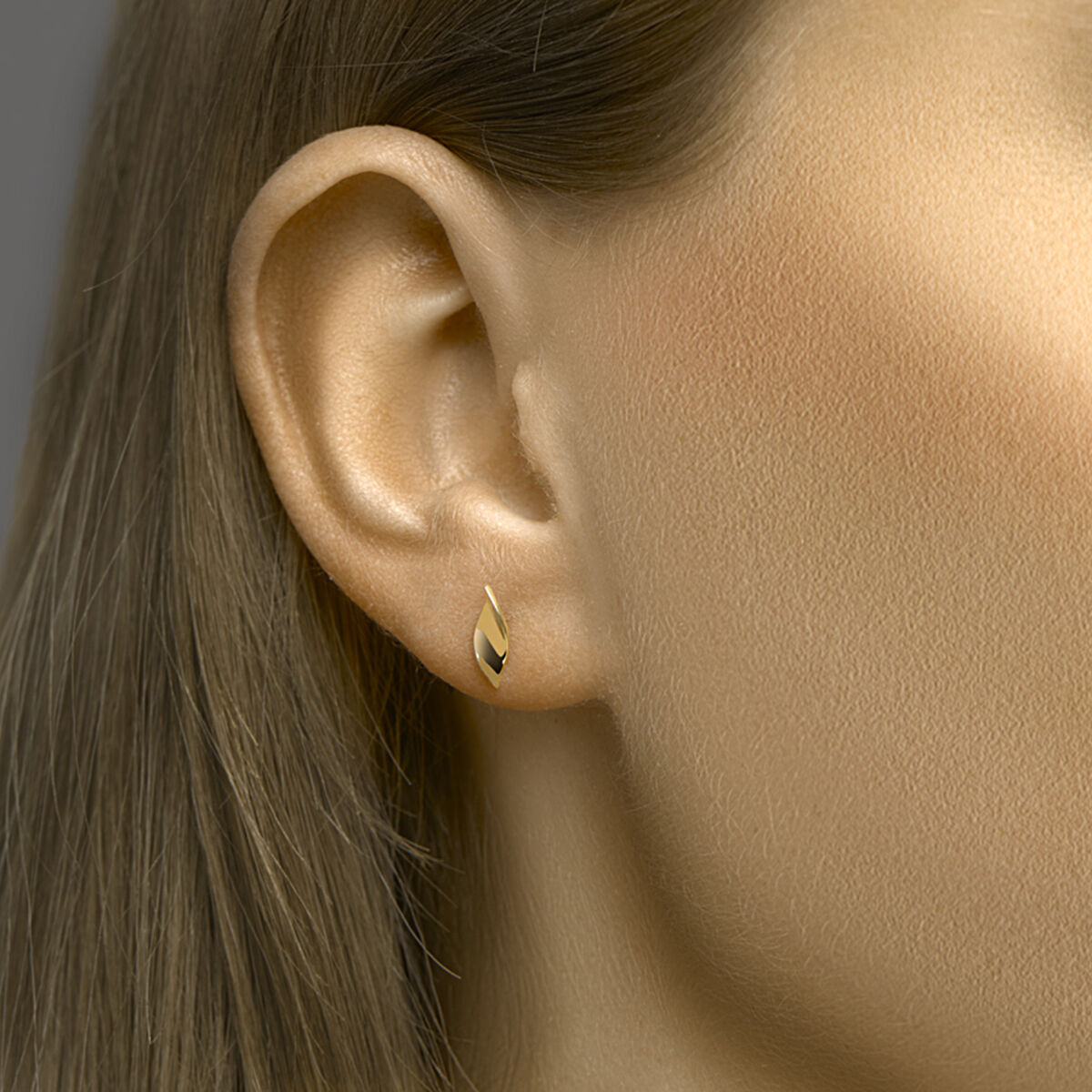 pendientes de botón 14K oro amarillo