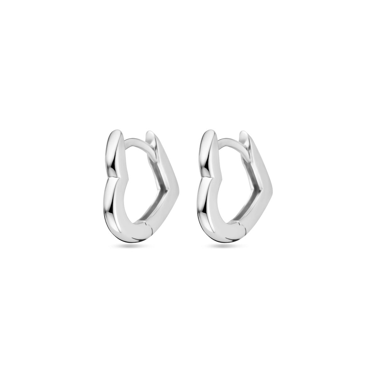 aros corazón 13 mm plata rodiado