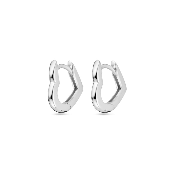 klapoorringen hartje 13 mm zilver gerhodineerd