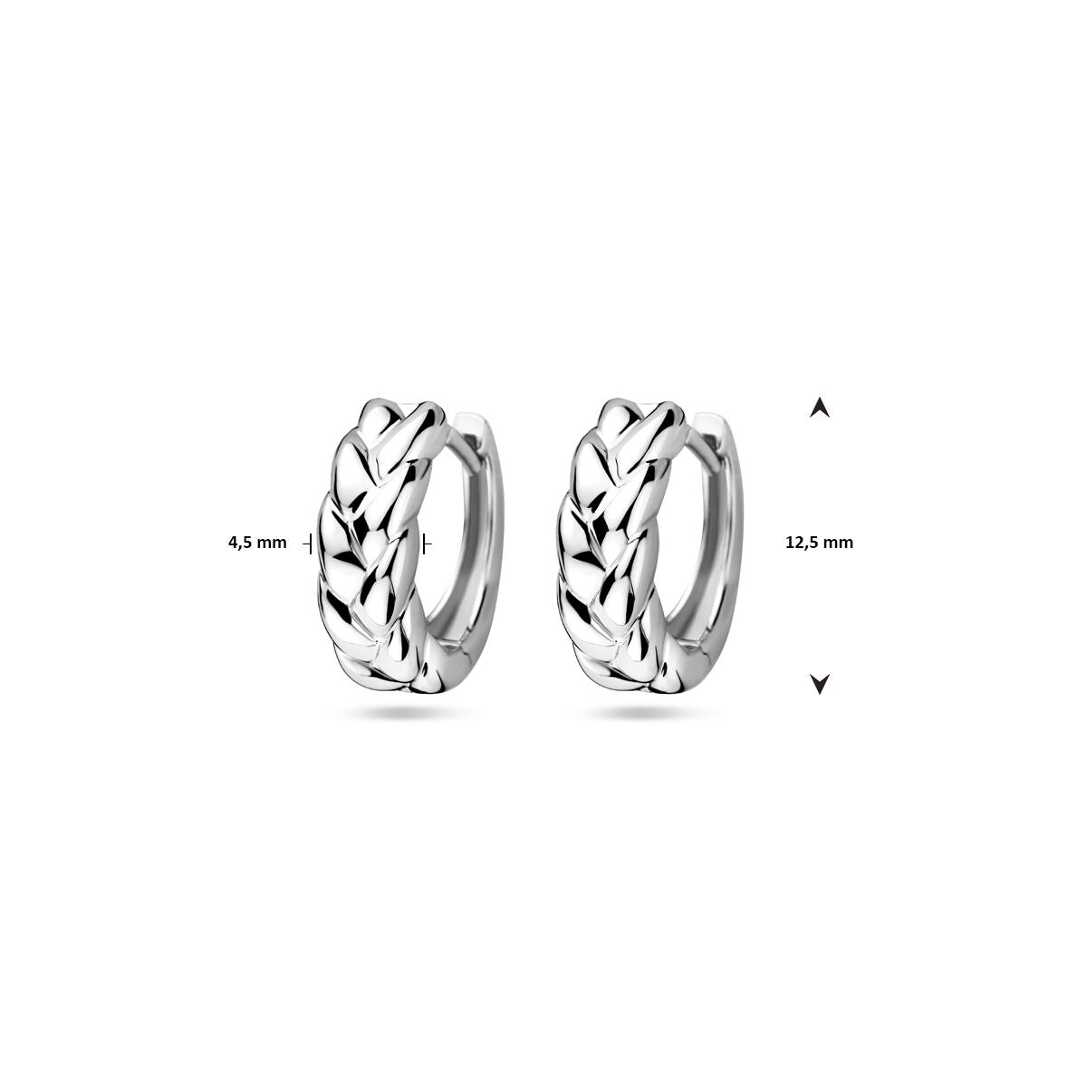 aros 12,5 mm plata rodiado