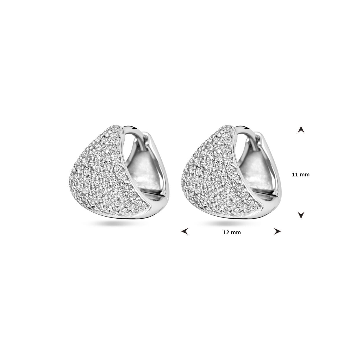aros de circonita 11 mm plata rodiada