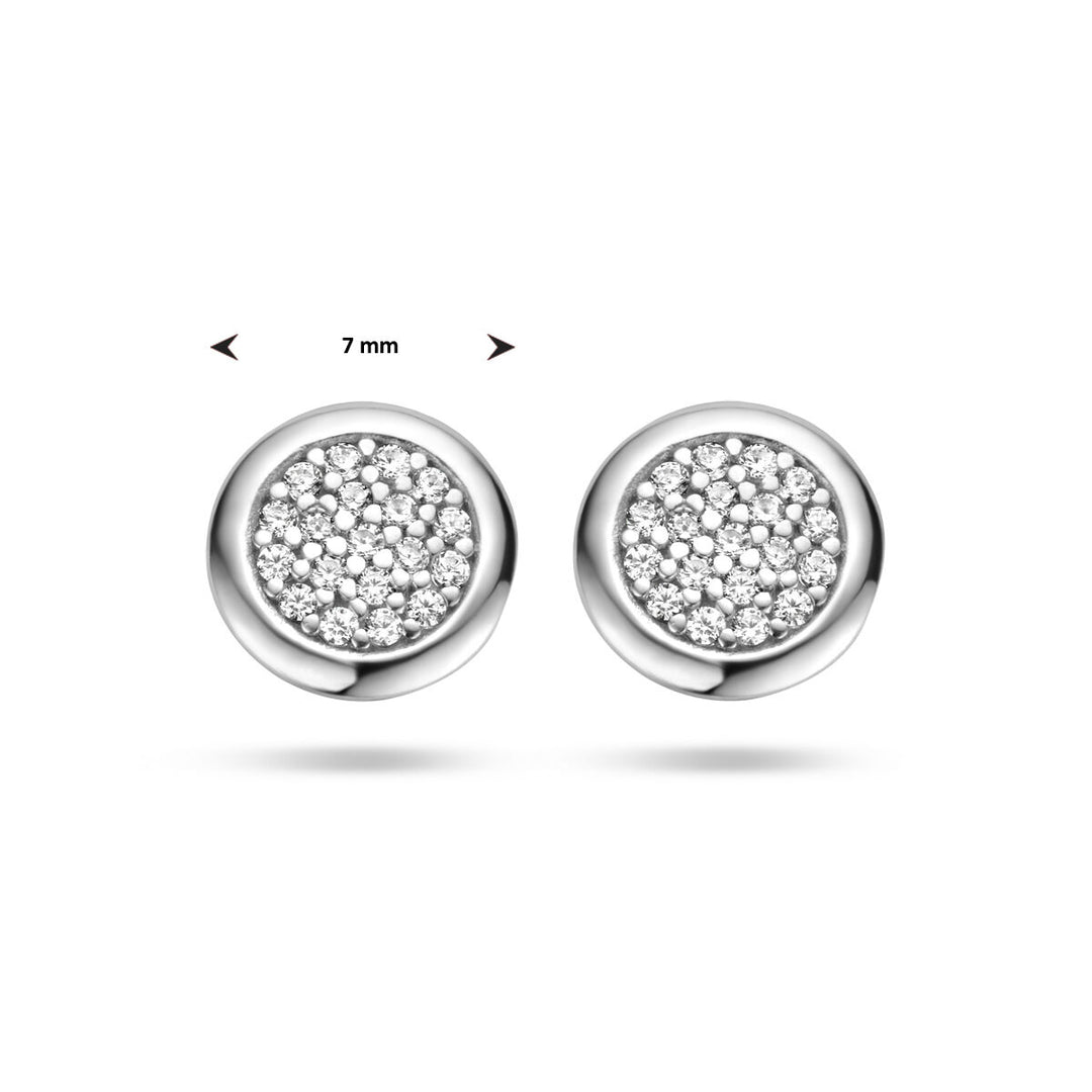 oorknoppen zirkonia zilver gerhodineerd