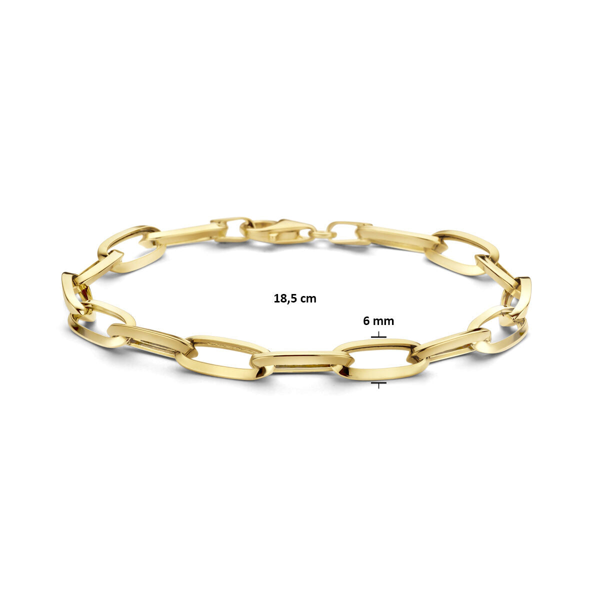 Pulsera de mujer de oro paperclip tubo afilado 14K