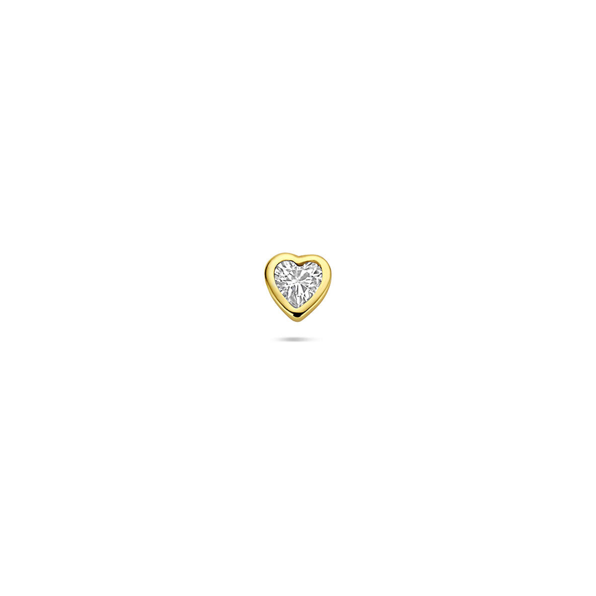 Piercing chapado en oro de plata 925 con zirconia en forma de corazón
