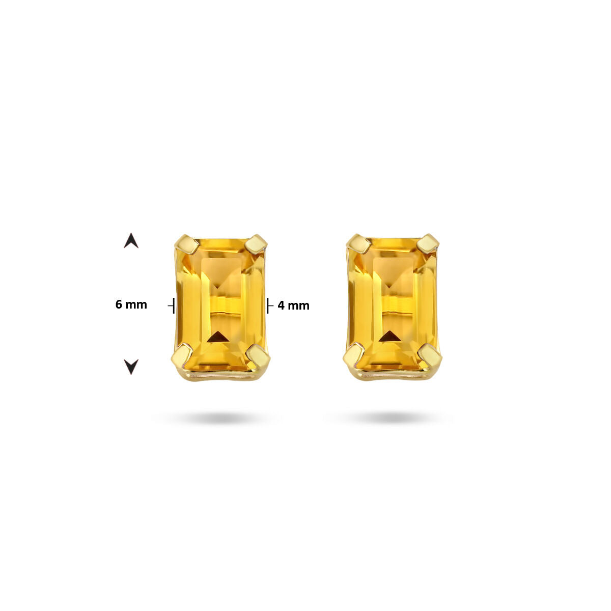 pendientes de botón citrino 14K oro amarillo