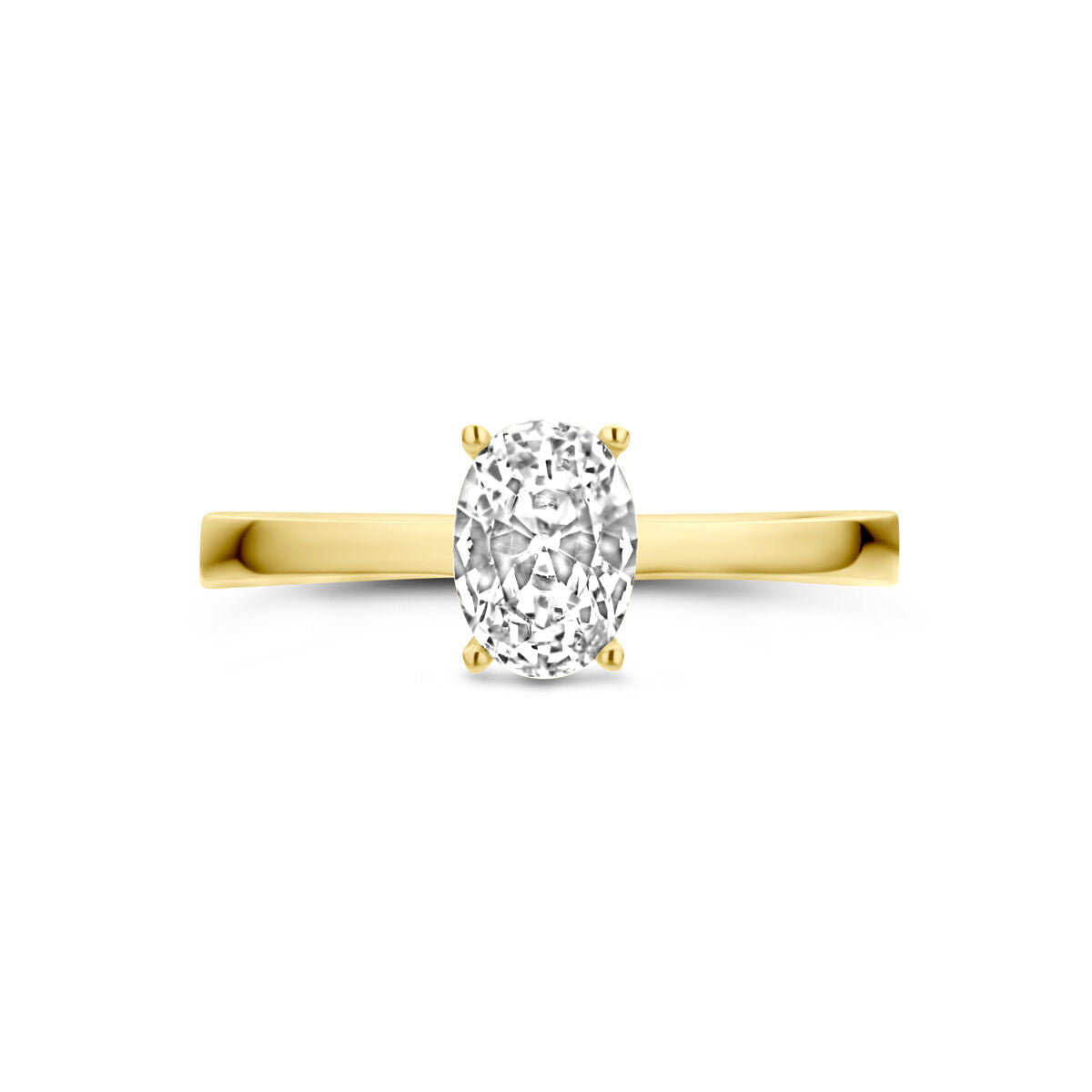 anillo de zircón en oro amarillo de 14K