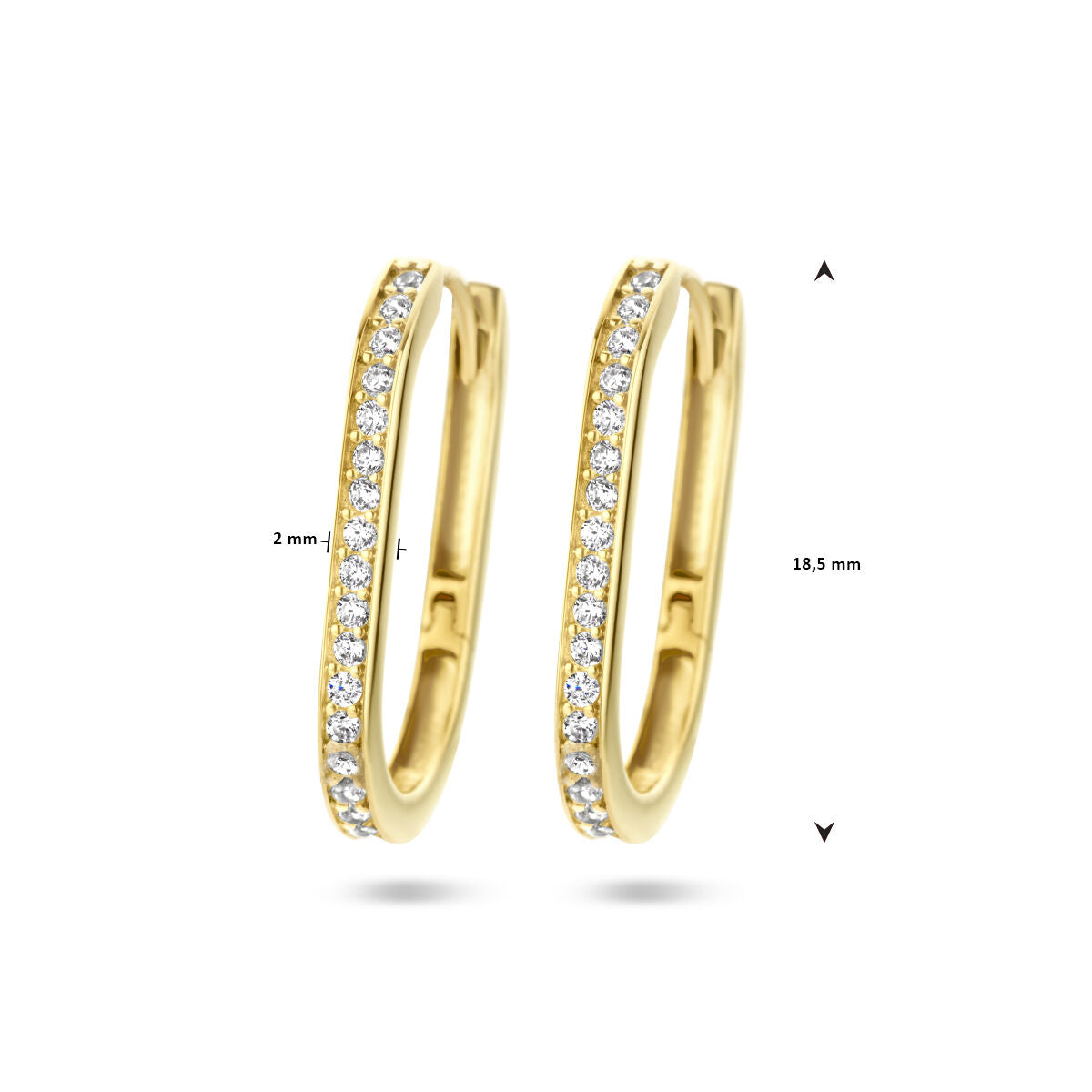 aros paperclip de zircón 14K oro amarillo