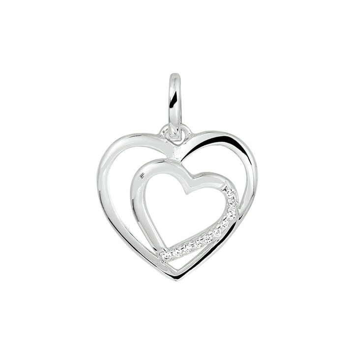 hanger hart zirkonia zilver gerhodineerd