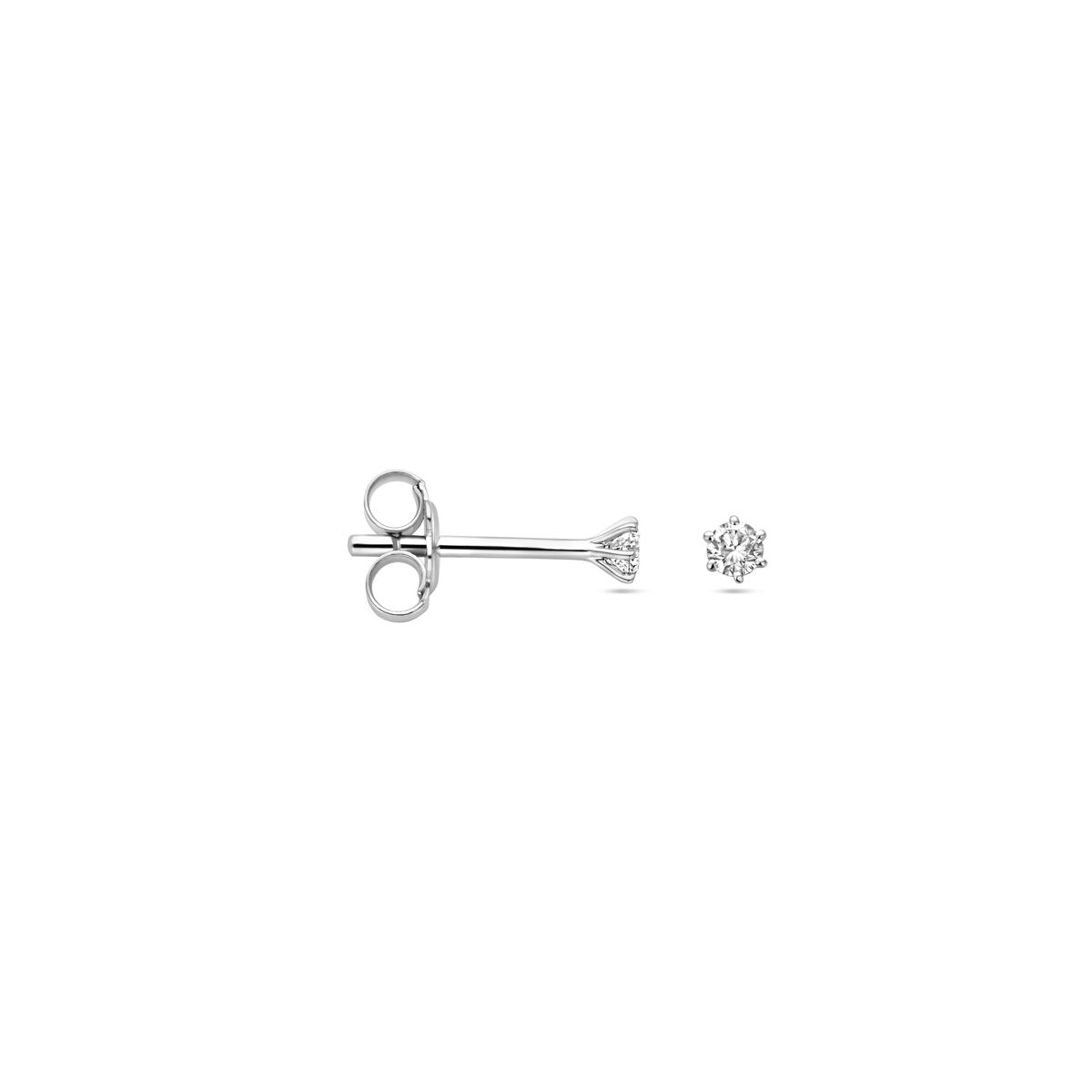 pendientes de botón diamante h si 14K oro blanco