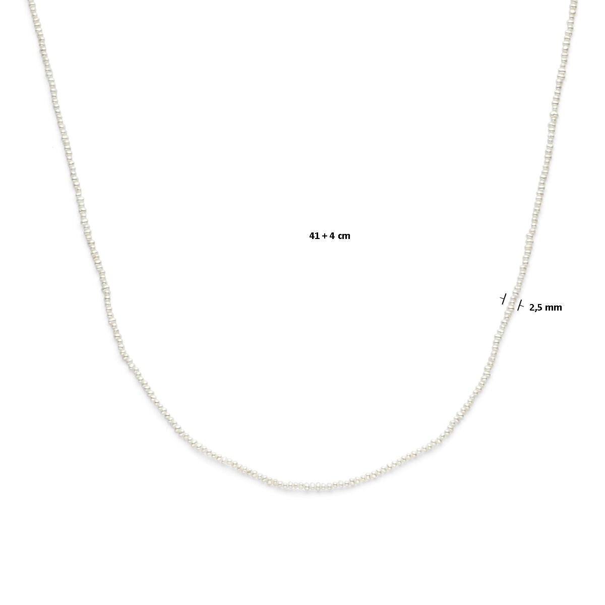 collar de perlas 41 - 45 cm plata rodiado