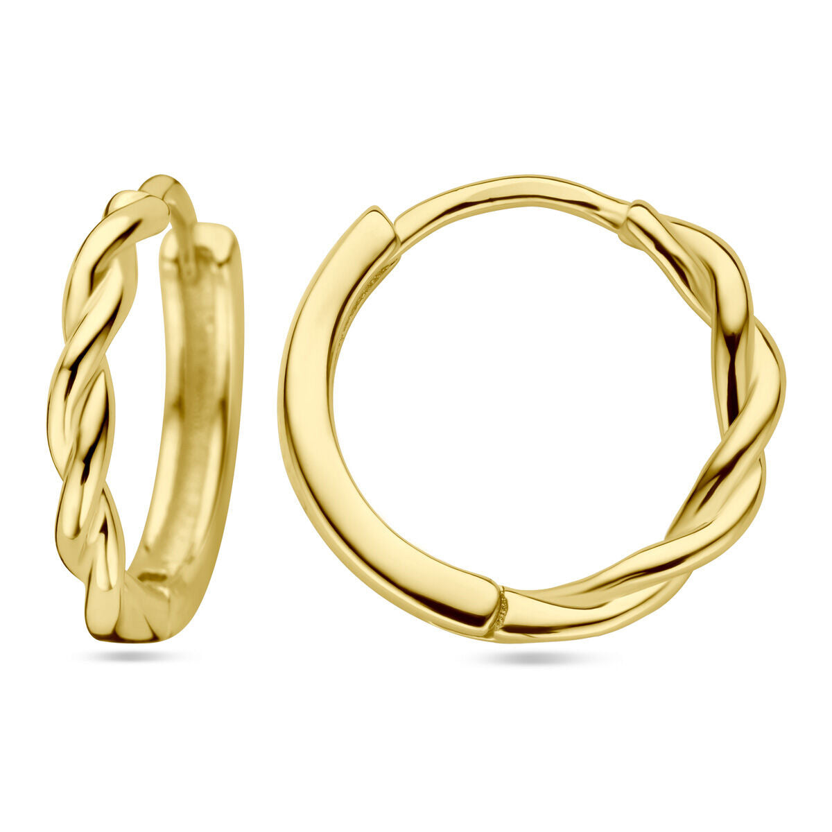 aros tubo retorcido 1 micrón plata chapado en oro amarillo