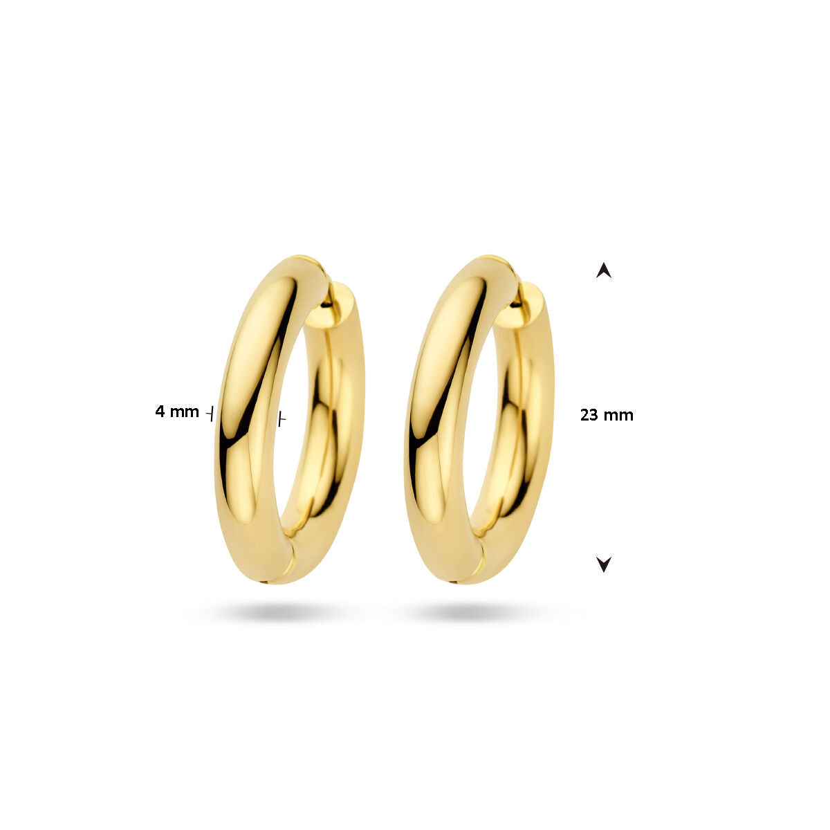 aros 4,0 mm tubo redondo oro amarillo 14K