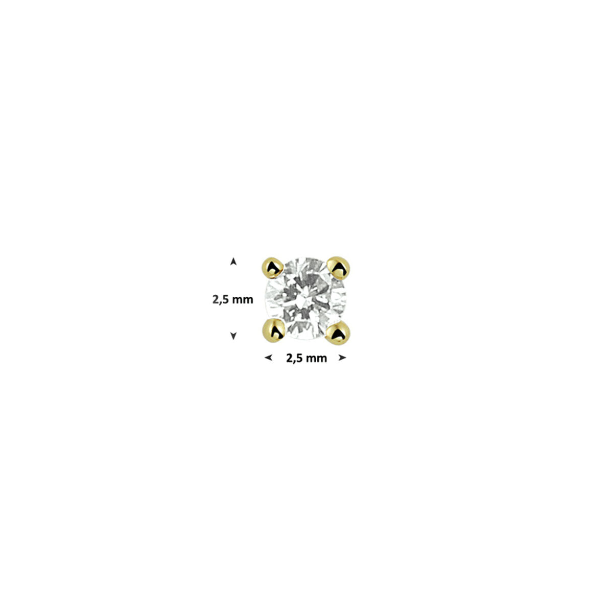 pendientes de botón diamante 0.05ct h si por pieza oro amarillo 14K