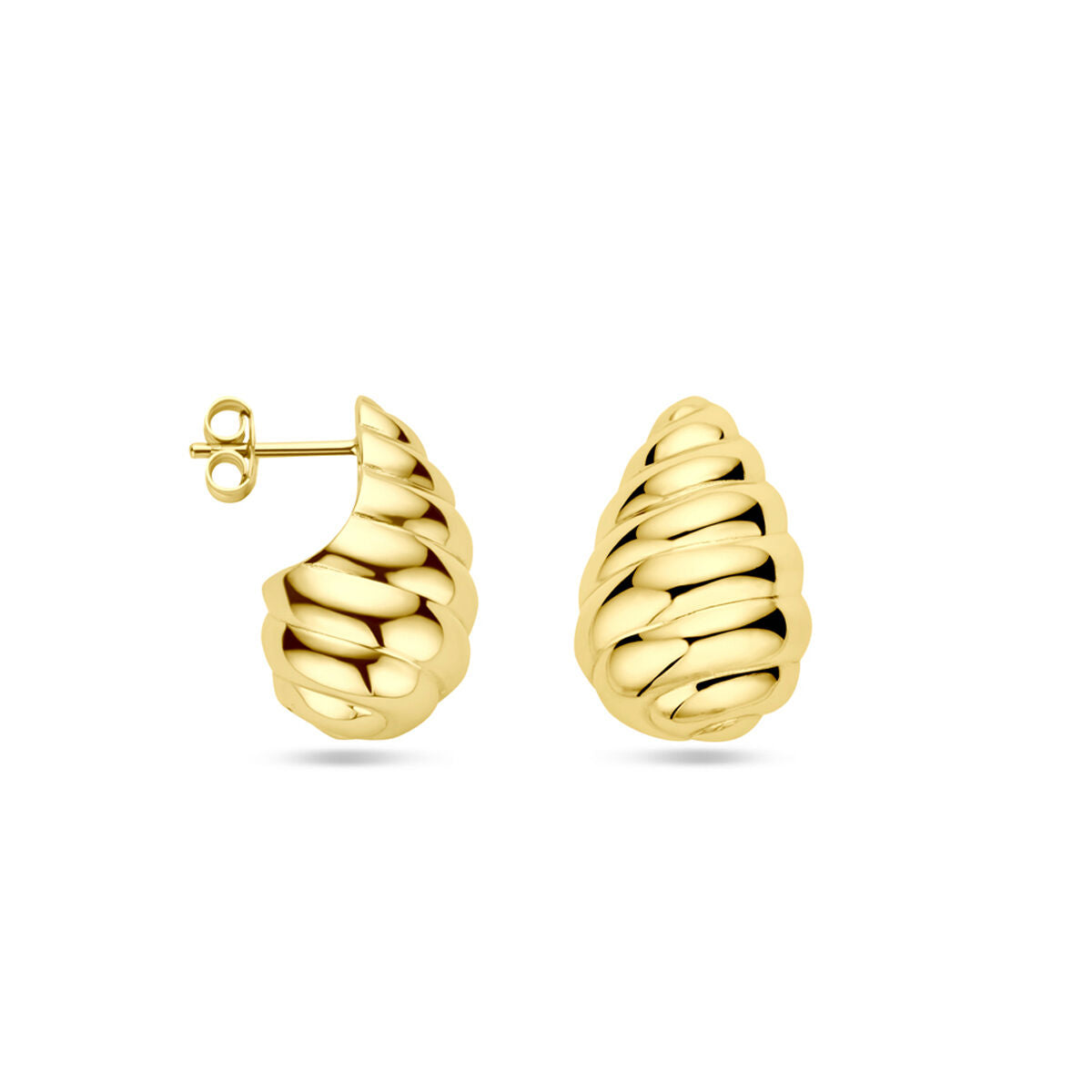 pendientes de botón plata chapado en oro amarillo