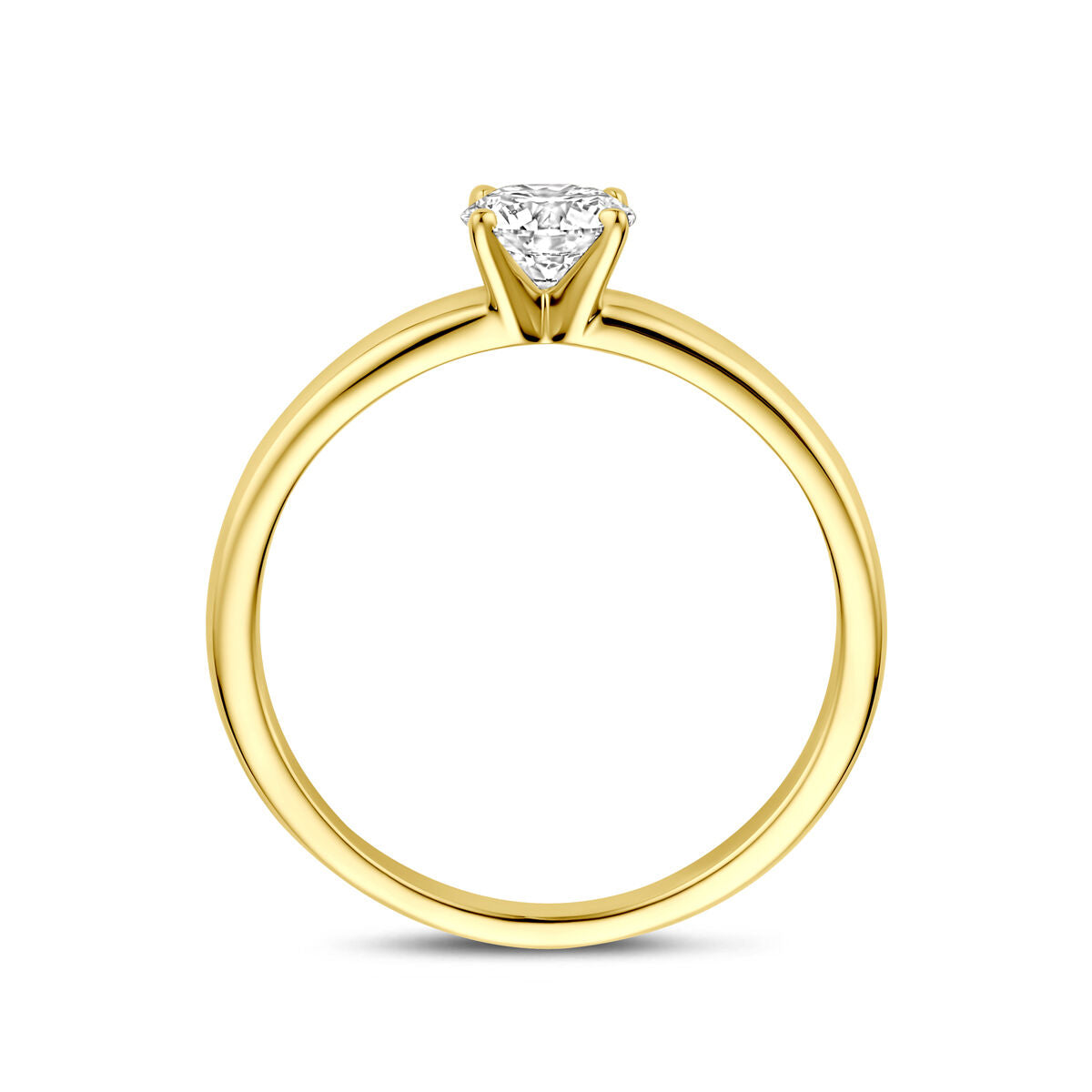 Anillo de mujer de oro con diamante cultivado en laboratorio – 14k oro amarillo