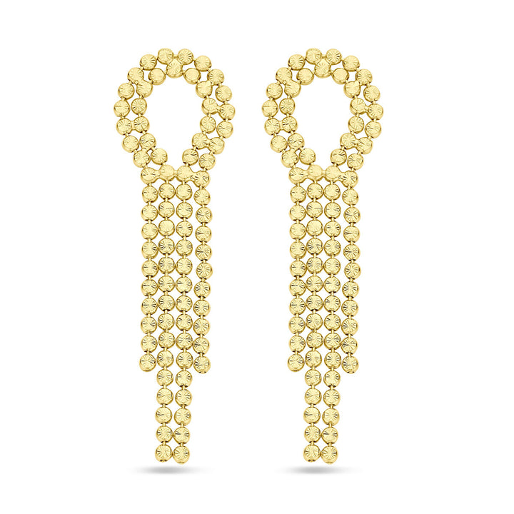 Van der Kooij Collectie - oorhangers gediamanteerd 72 mm 1 micron zilver verguld (geel)