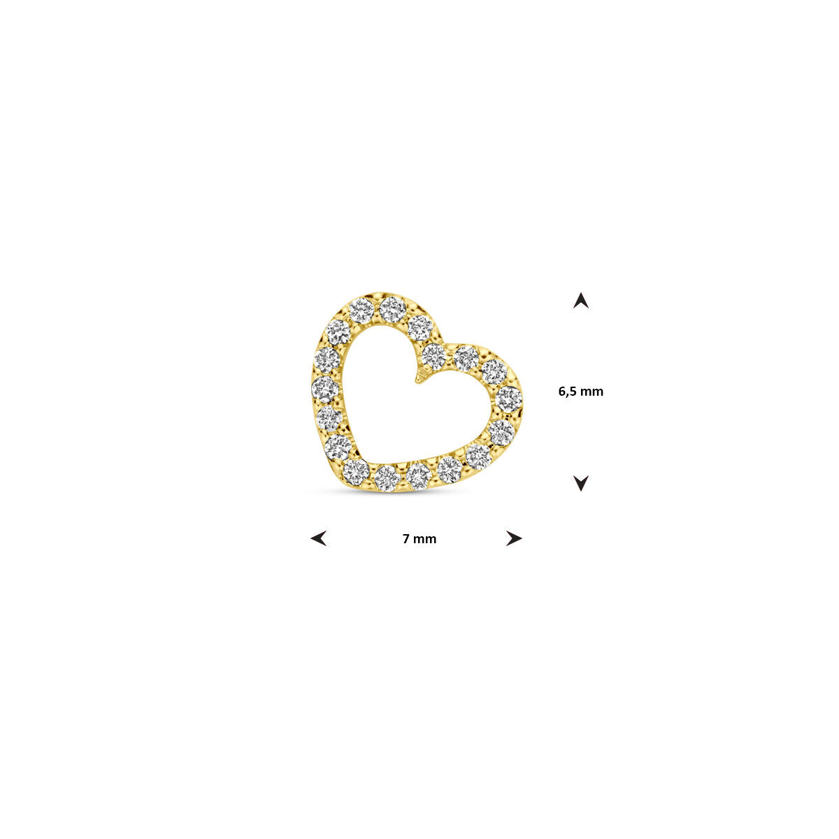 colgante corazón diamante 0.05ct h si 6,5 mm oro amarillo