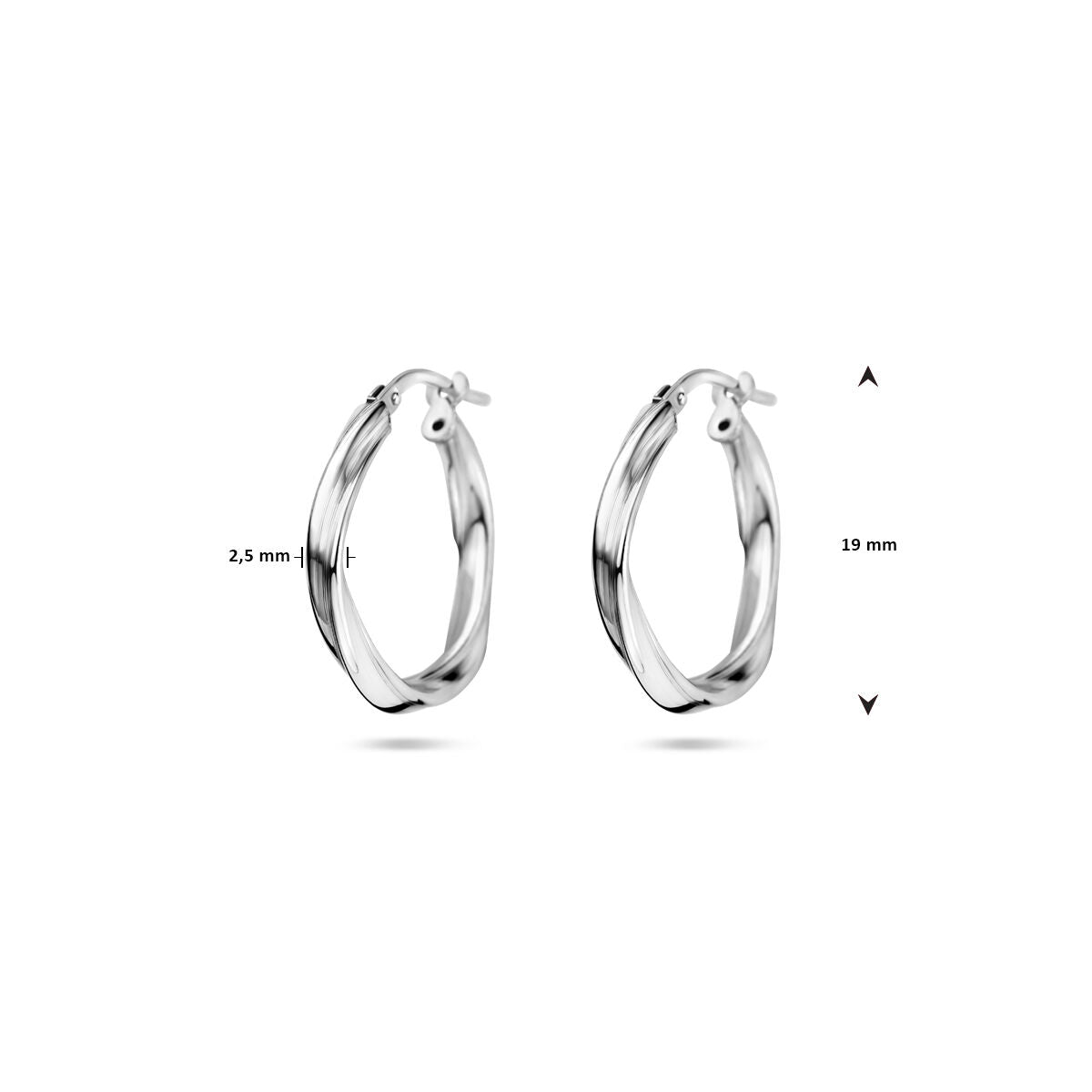 aros retorcidos 2,0 mm plata rodiado