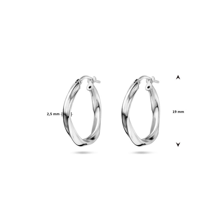 oorringen gedraaid 2,0 mm zilver gerhodineerd