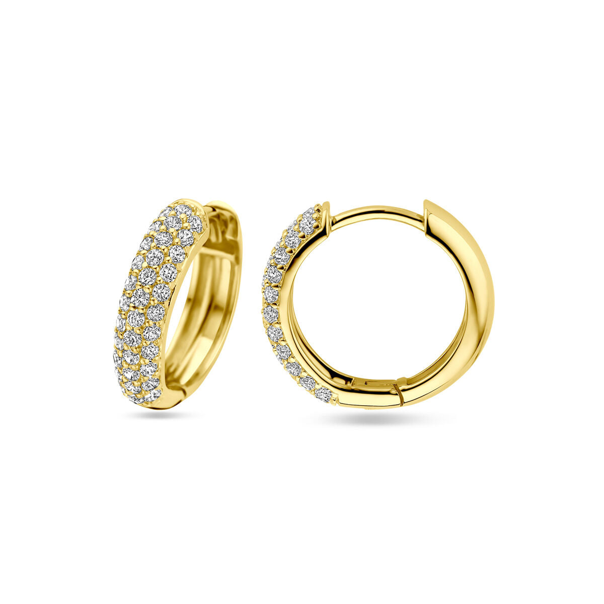 aros de zirconia 15,5 mm 1 micrón plata chapado en oro amarillo