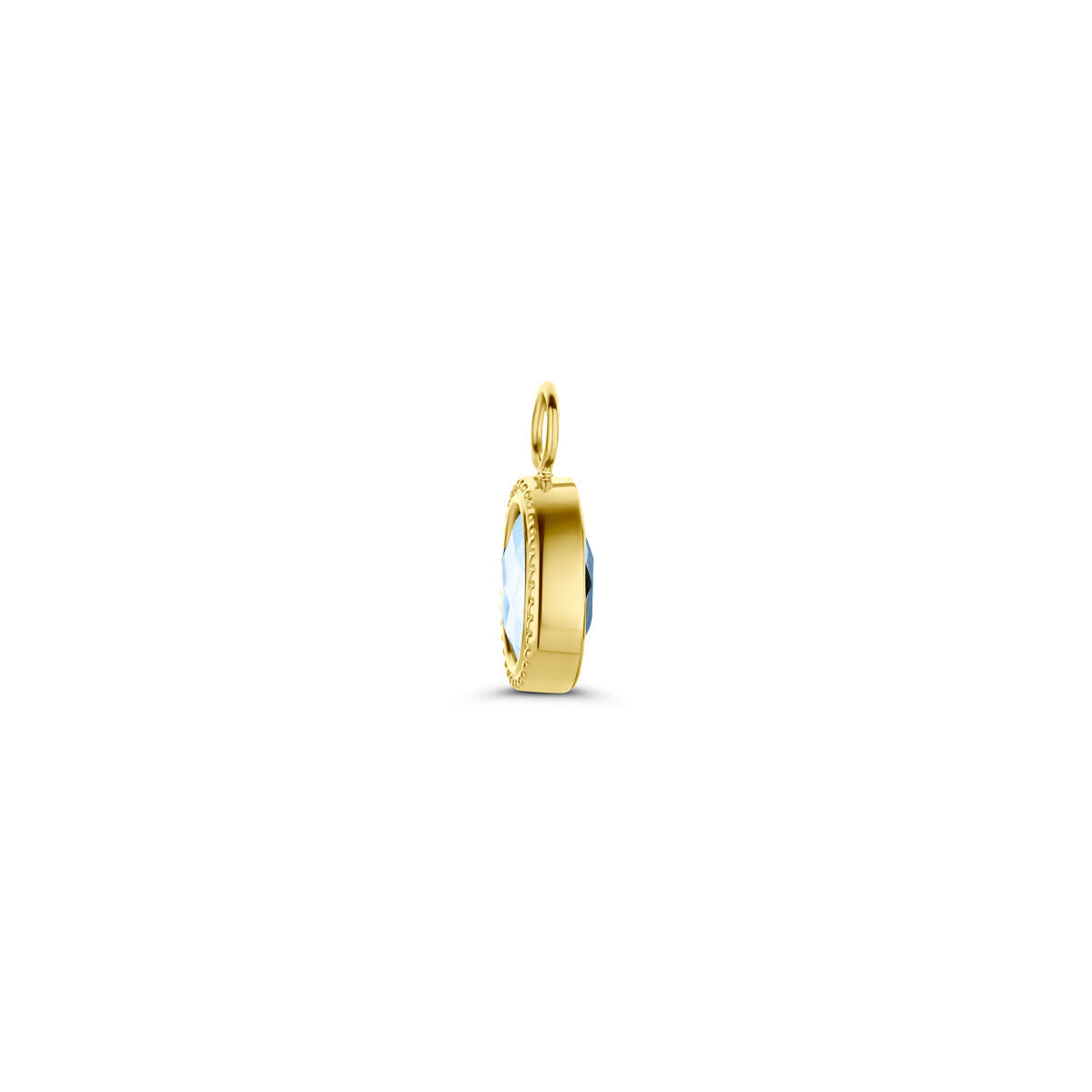aro colgante topacio azul londres 14K oro amarillo