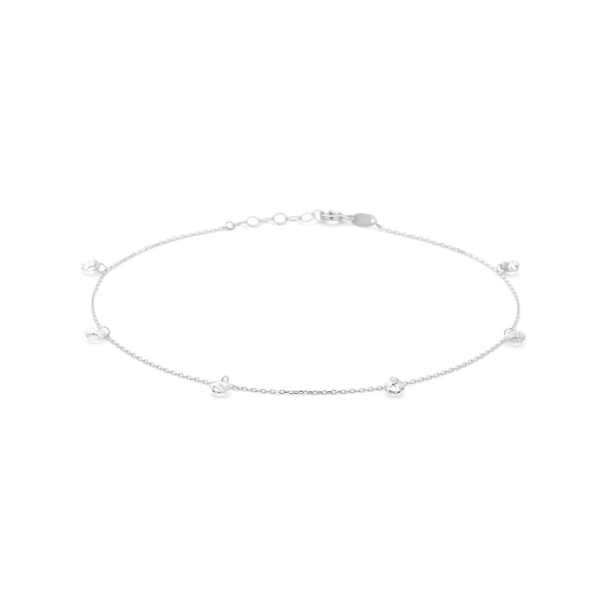 Pulsera de plata rodiada con circonitas de 1,0 mm, longitud de 24 + 2 cm.