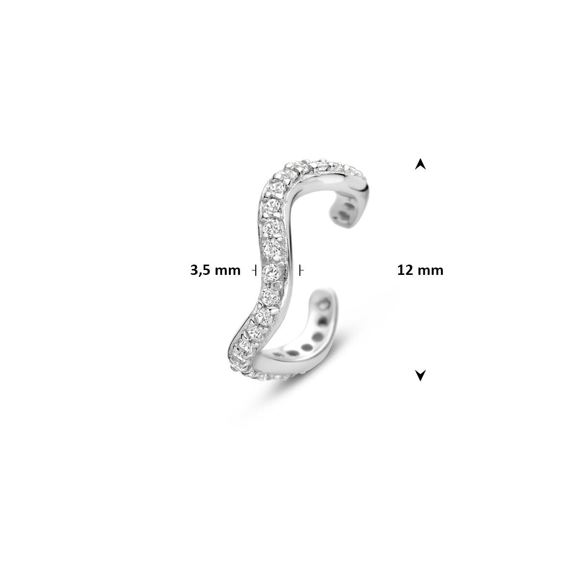 Ear cuff de plata con circonitas 925 rodiado