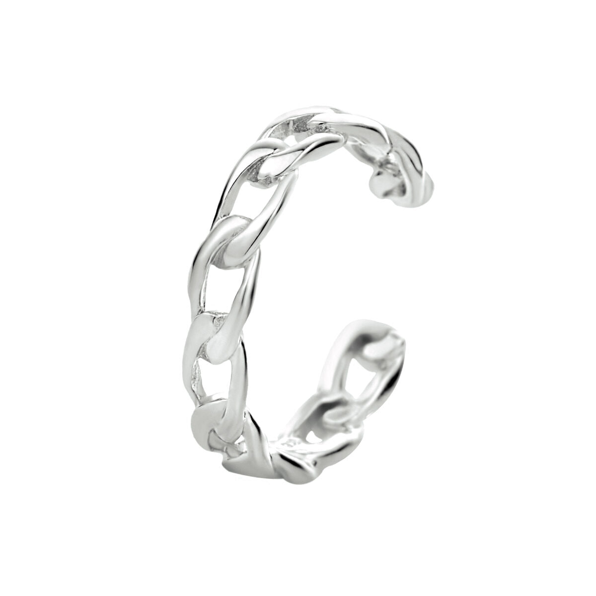 Ear cuff de eslabones en plata rhodiumada.