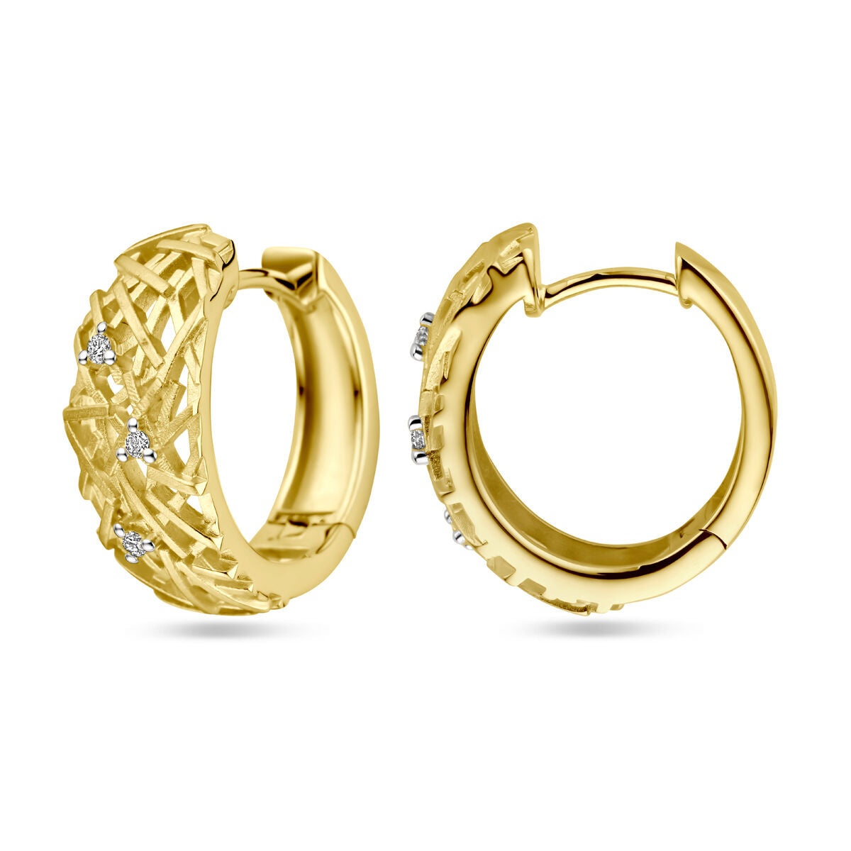 aros diamante 0.05ct (2x 0.025ct) h si oro amarillo 14K