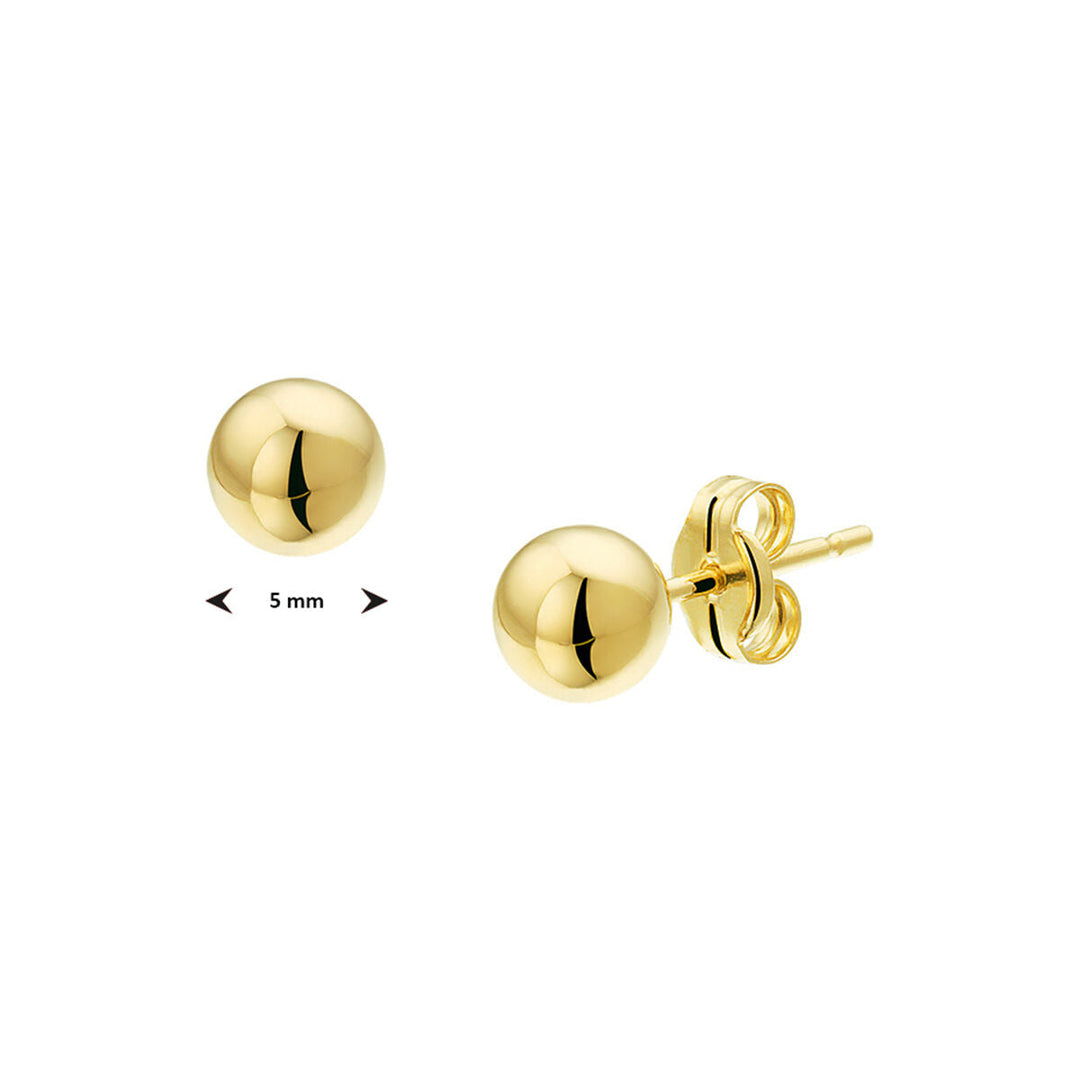 pendientes de botón bola 14K oro amarillo