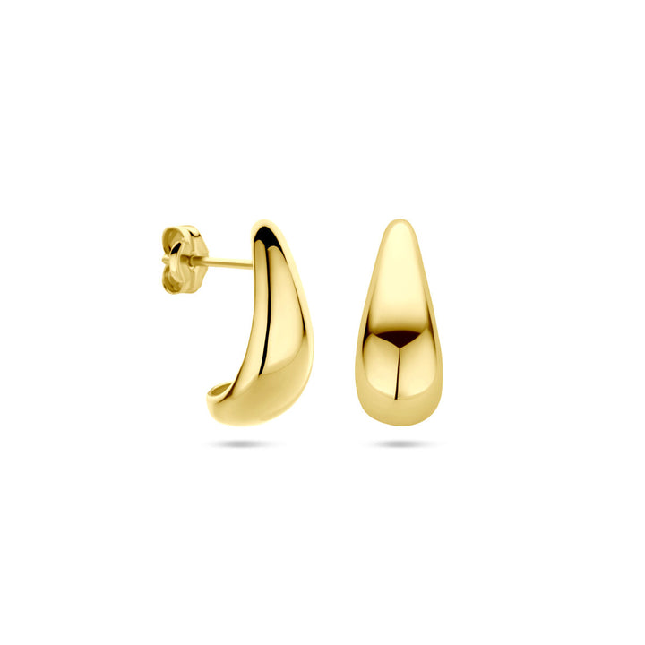 oorknoppen druppel 15,5 mm 14K geelgoud
