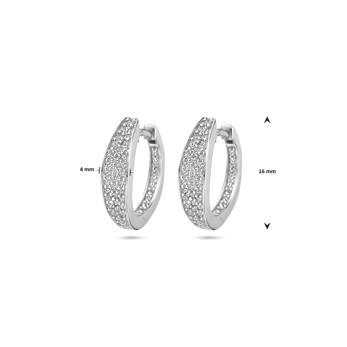 aros de circonita 16 mm plata rodiado