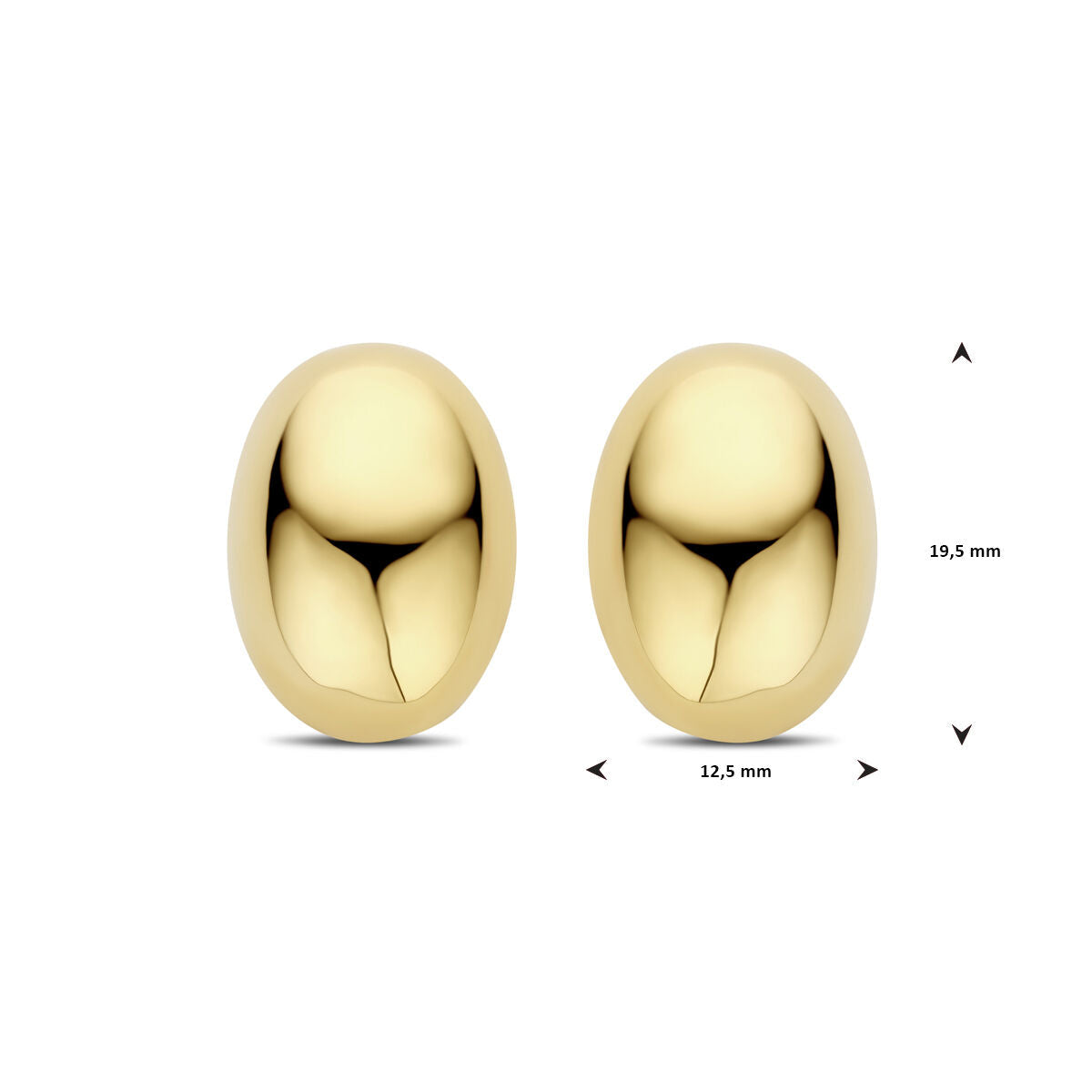 pendientes de botón 19 mm 1 micron plata chapado en oro amarillo