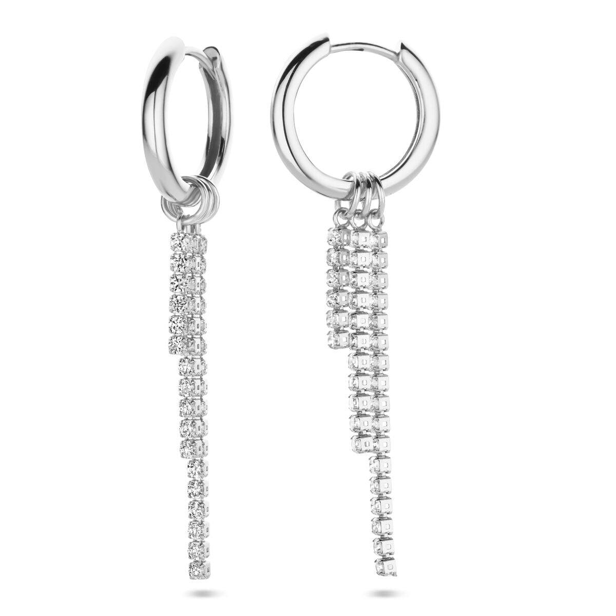 aros de circonita 46 mm plata rodiado