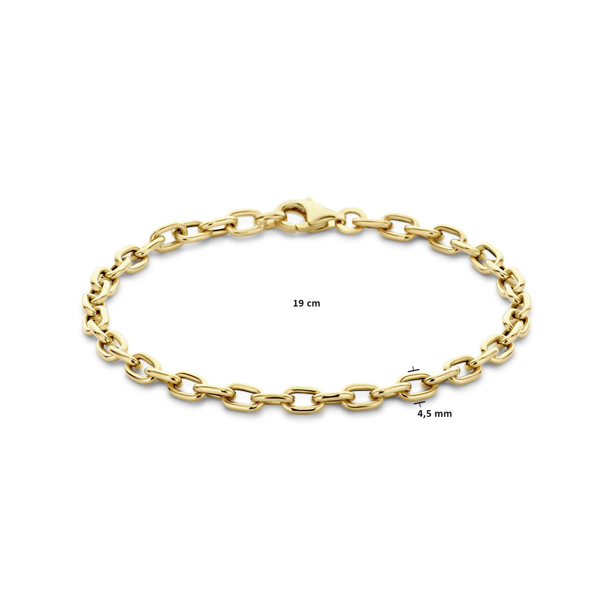 pulsera 4,5 mm 19 cm 14K oro amarillo