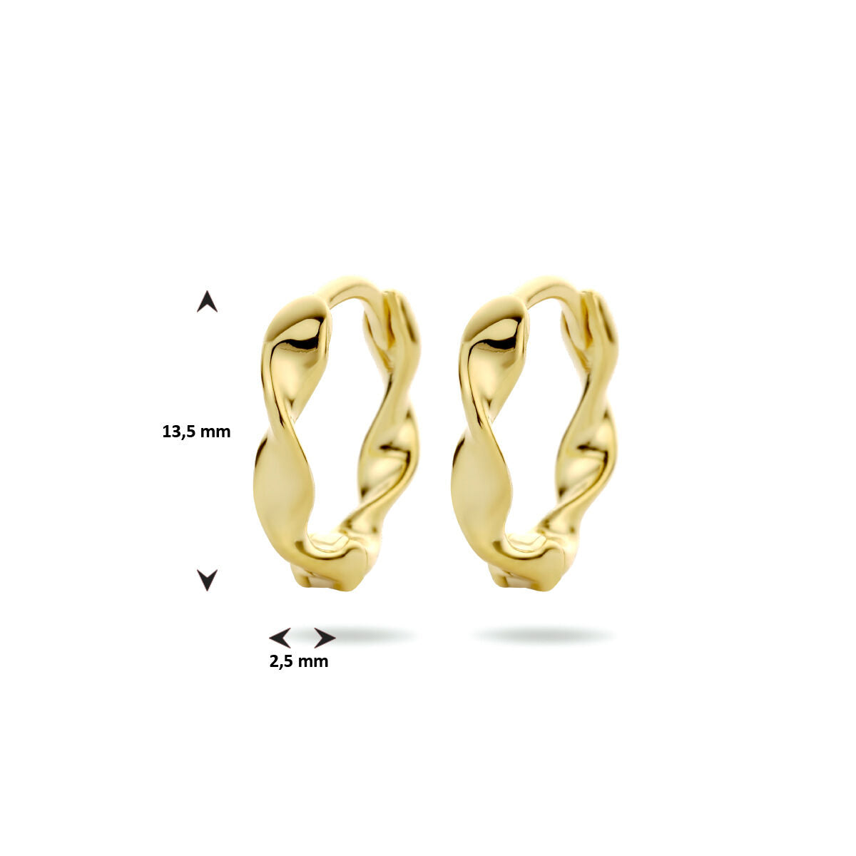 aros retorcidos 1 micrón plata chapado en oro amarillo