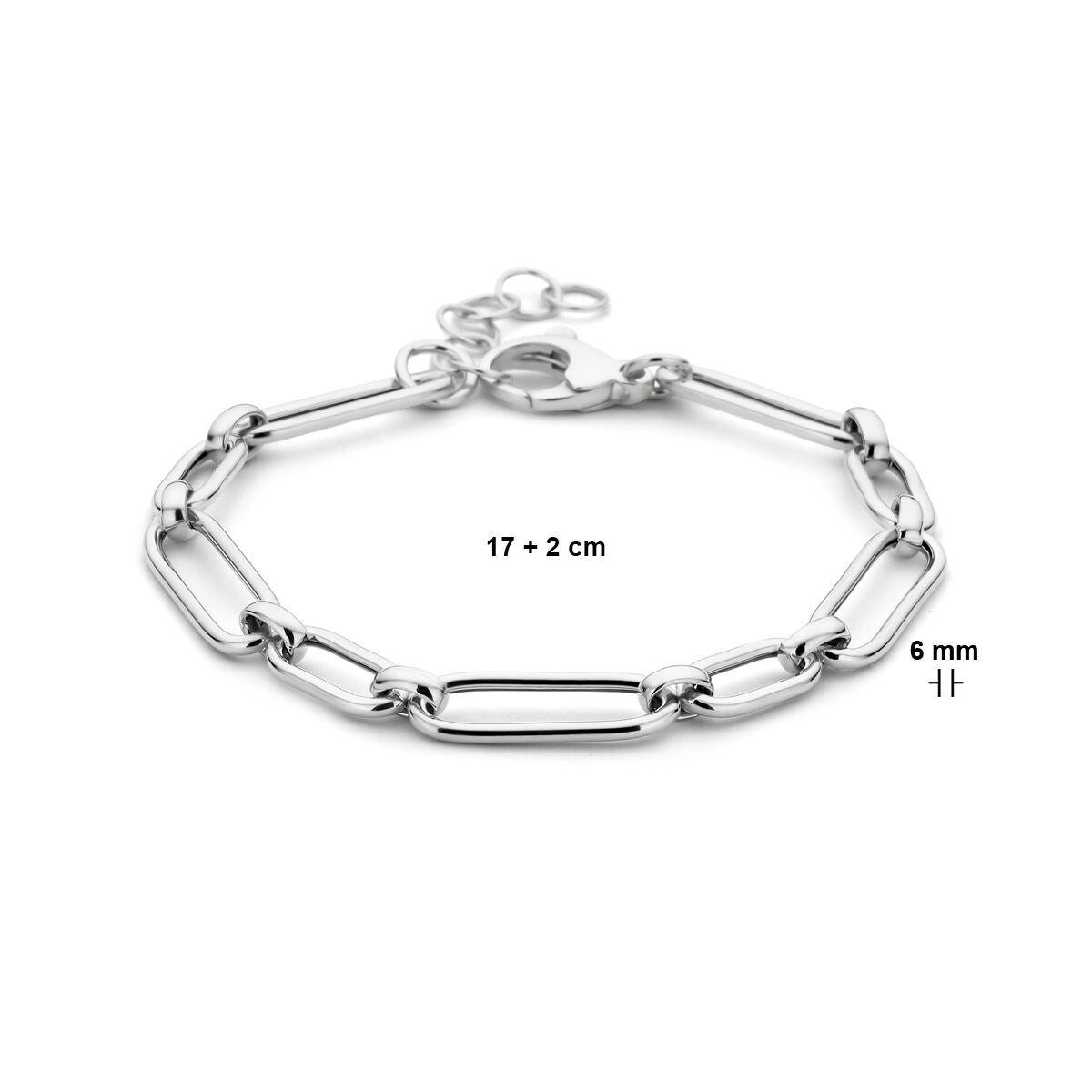 Pulsera de plata de mujer rodiada