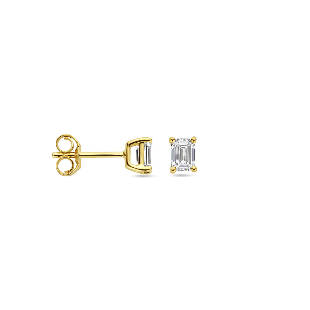 oorknoppen lab grown diamant 0.5ct (2x 0.25ct) h si 14K geelgoud