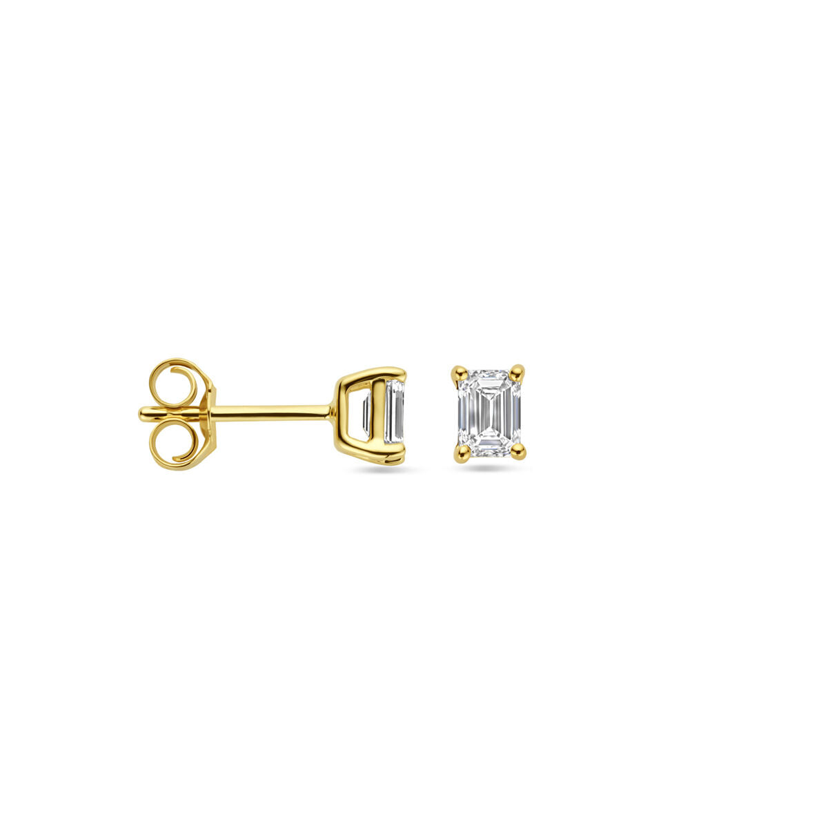 pendientes de botón diamante cultivado en laboratorio 0.5ct (2x 0.25ct) h si oro amarillo 14K