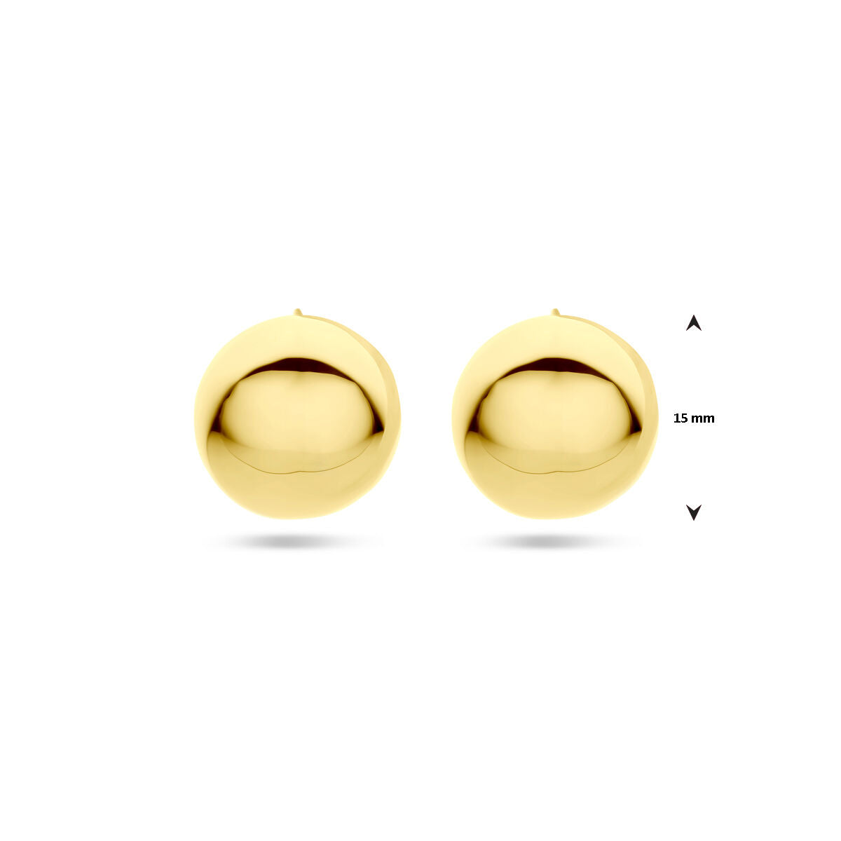 aros 15 mm 1 micron plata chapado en oro amarillo