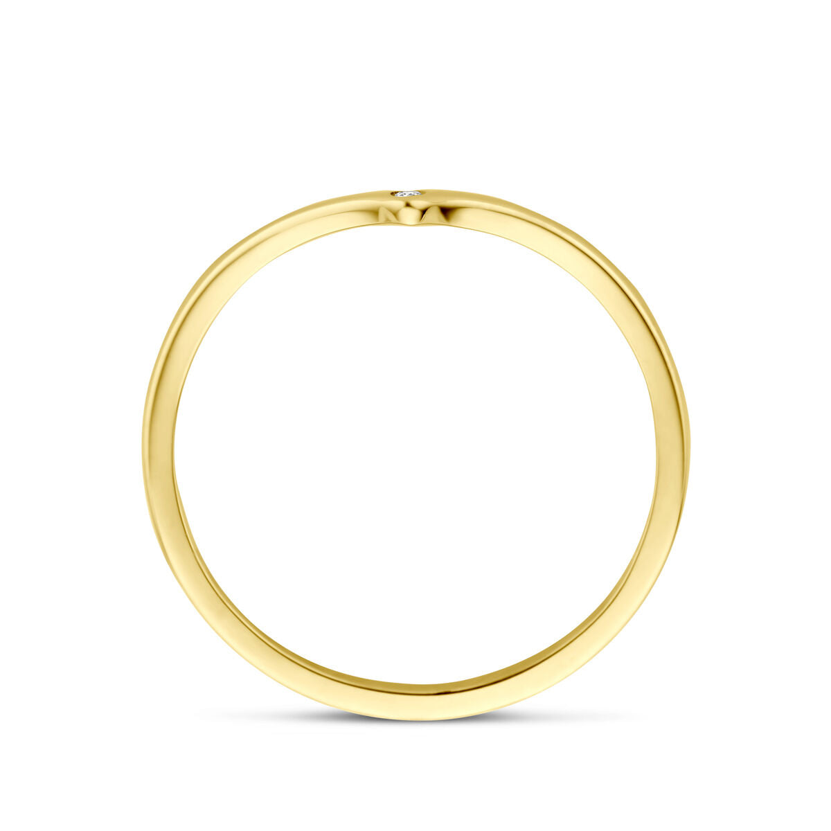 anillo de zircón en oro amarillo de 14K