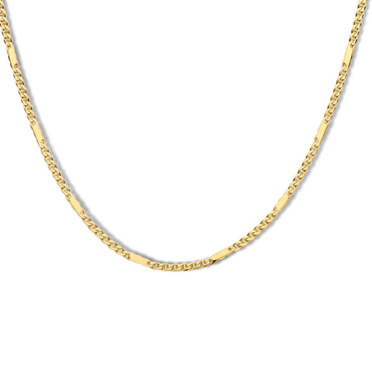 Collar de oro para hombre con eslabones de ojo de halcón y separadores de 1,9 mm en 14K.