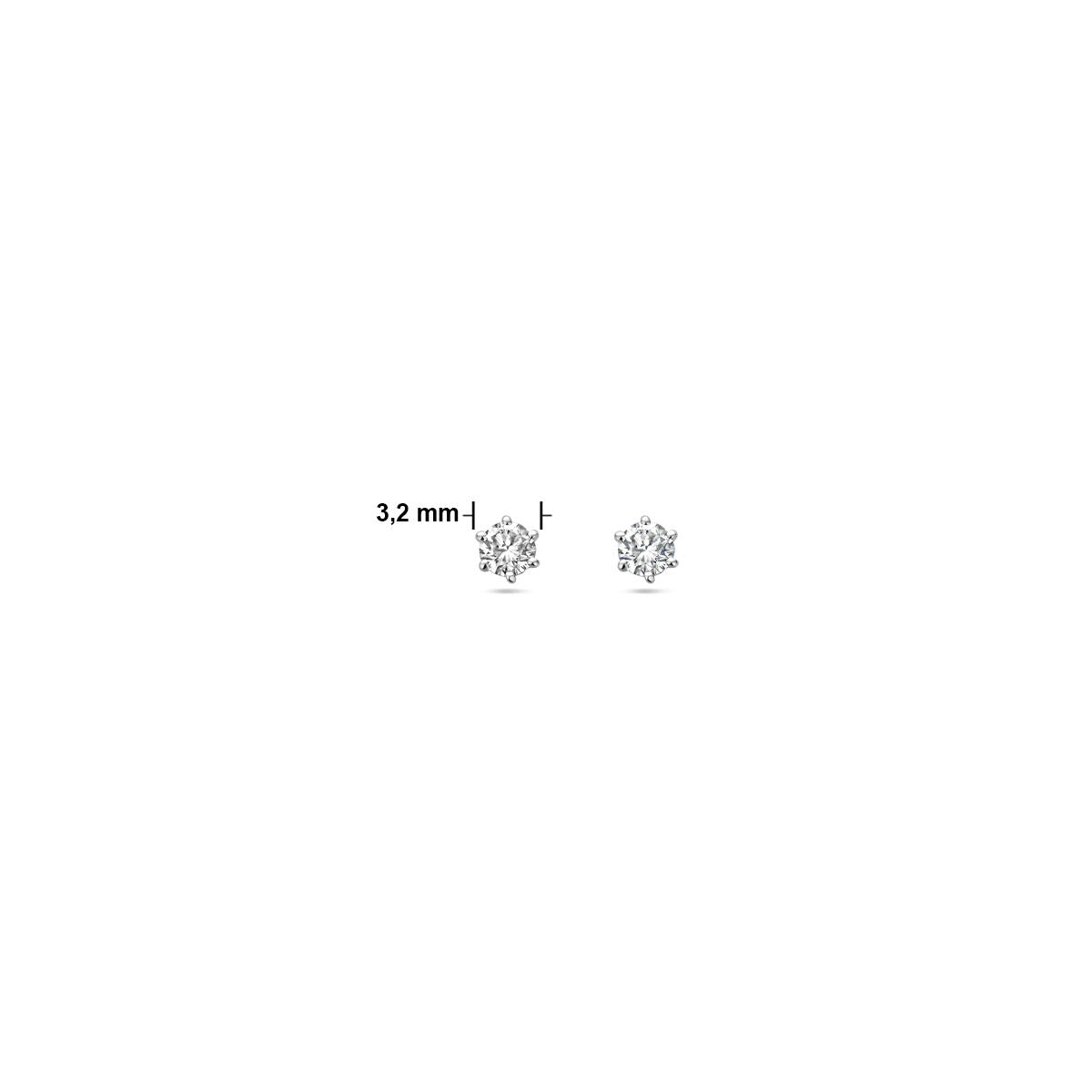 pendientes de botón diamante h si 14K oro blanco