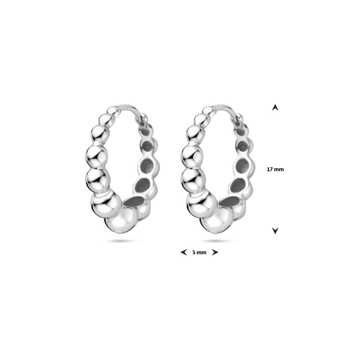 aros 17 mm plata rodiado