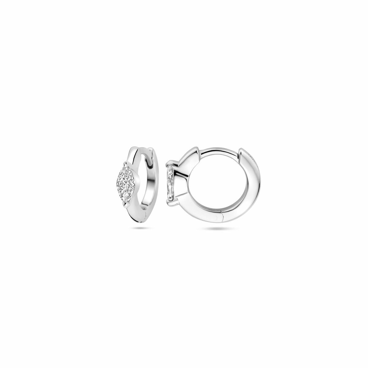 aros de circonita 10 mm plata rodiada
