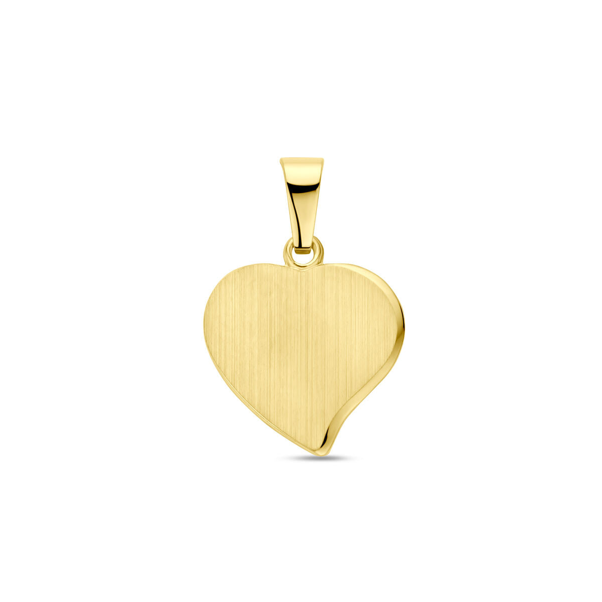 Colgante en forma de corazón de oro amarillo de 14 quilates con acabado pulido.